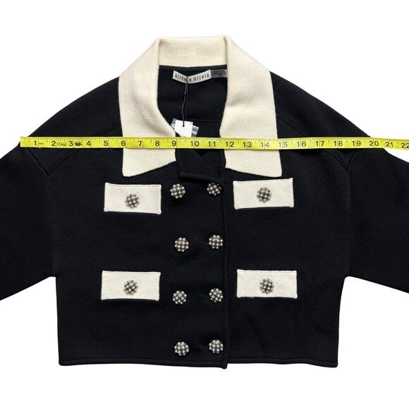 ALICE + OLIVIA Verdell Wool Blend Sweater Jacket Cardigan - Picture 8 of 11